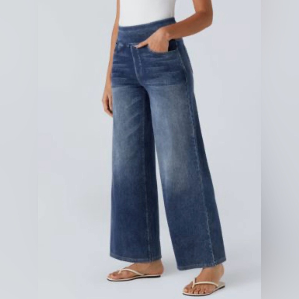 Halara Flex™ High Waisted Baggy Wide Leg Jeans